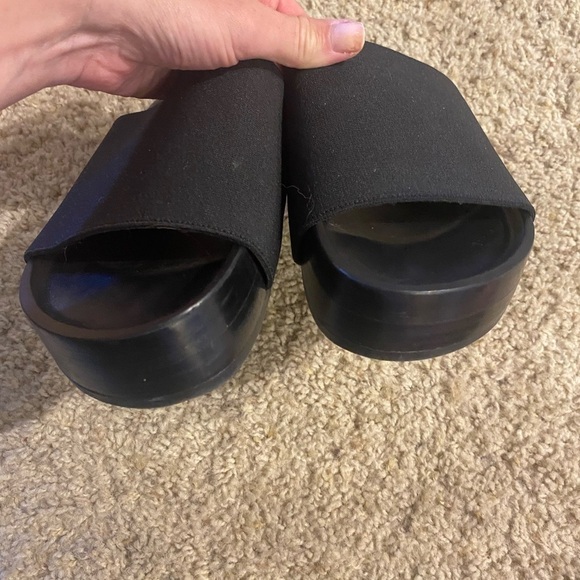 C O Women’s Platform Slides in Black Size 36 Slip On Sandals - Picture 3 of 8